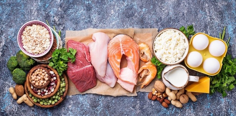 A variety of protein sources as examples of protein for runners